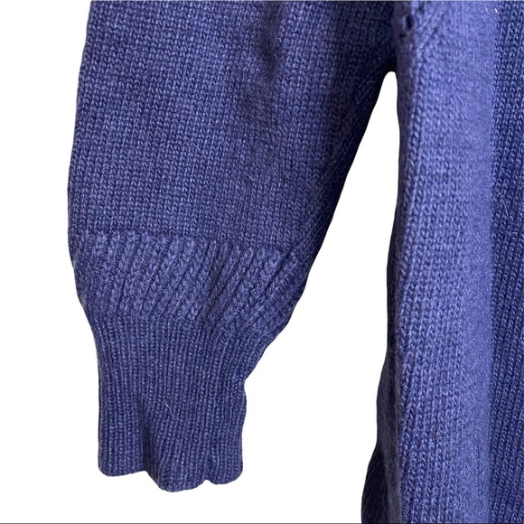 See U Soon Navy Blue Angrora Blend Knit Long Cardigan Pockets Medium Large - Picture 7 of 14